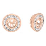 0.25 Carat (ctw) 10K Rose Gold Round Cut Diamond Removable Jackets For Stud Earrings 1/4 CT