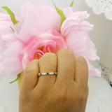 14K Rose Gold Round Blue Sapphire And White Diamond Ladies Vintage Style Anniversary Wedding Band