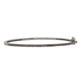 0.25 Carat (ctw) Black Rhodium Plated Sterling Silver Round Cut Black Diamond Ladies Bracelet 1/4 CT