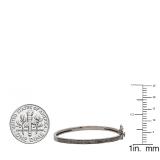 0.25 Carat (ctw) Black Rhodium Plated Sterling Silver Round Cut Black Diamond Ladies Bracelet 1/4 CT