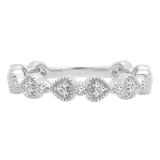 0.20 Carat (ctw) 10K White Gold Round White Diamond Ladies Vintage Wedding Stackable Band 1/5 CT