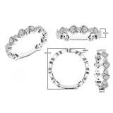 0.20 Carat (ctw) 10K White Gold Round White Diamond Ladies Vintage Wedding Stackable Band 1/5 CT