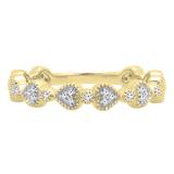 0.20 Carat (ctw) 10K Yellow Gold Round White Diamond Ladies Vintage Wedding Stackable Band 1/5 CT