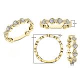 0.20 Carat (ctw) 10K Yellow Gold Round White Diamond Ladies Vintage Wedding Stackable Band 1/5 CT