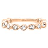 0.45 Carat (ctw) 10K Rose Gold Round White Diamond Ladies Wedding Stackable Band 1/2 CT