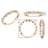 0.45 Carat (ctw) 10K Rose Gold Round White Diamond Ladies Wedding Stackable Band 1/2 CT