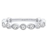 0.45 Carat (ctw) 14K White Gold Round White Diamond Ladies Wedding Stackable Band 1/2 CT
