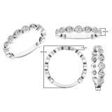 0.45 Carat (ctw) 14K White Gold Round White Diamond Ladies Wedding Stackable Band 1/2 CT