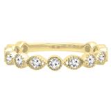 0.45 Carat (ctw) 14K Yellow Gold Round White Diamond Ladies Wedding Stackable Band 1/2 CT