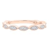 0.12 Carat (ctw) 10K Rose Gold Round White Diamond Ladies Anniversary Wedding Stackable Band