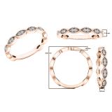 0.12 Carat (ctw) 10K Rose Gold Round White Diamond Ladies Anniversary Wedding Stackable Band