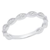 0.12 Carat (ctw) 14K White Gold Round White Diamond Ladies Anniversary Wedding Stackable Band