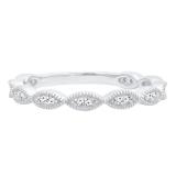 0.12 Carat (ctw) 14K White Gold Round White Diamond Ladies Anniversary Wedding Stackable Band
