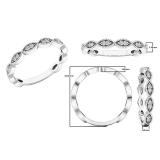 0.12 Carat (ctw) 14K White Gold Round White Diamond Ladies Anniversary Wedding Stackable Band