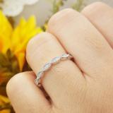 0.12 Carat (ctw) 14K White Gold Round White Diamond Ladies Anniversary Wedding Stackable Band