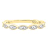 0.12 Carat (ctw) 14K Yellow Gold Round White Diamond Ladies Anniversary Wedding Stackable Band