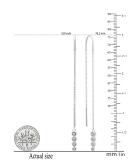 0.10 Carat (ctw) 10K White Gold Round Cut White Diamond Ladies Threader Earrings 1/10 CT