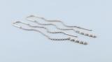 0.10 Carat (ctw) 14K White Gold Round Cut White Diamond Ladies Threader Earrings 1/10 CT