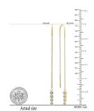 0.10 Carat (ctw) 14K Yellow Gold Round Cut White Diamond Ladies Threader Earrings 1/10 CT