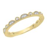 0.20 Carat (ctw) 10K Yellow Gold Round Cut Diamond Ladies Wedding Stackable Guard Band 1/5 CT