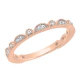 0.20 Carat (ctw) 14K Rose Gold Round Cut Diamond Ladies Wedding Stackable Guard Band 1/5 CT