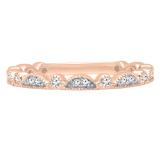 0.20 Carat (ctw) 14K Rose Gold Round Cut Diamond Ladies Wedding Stackable Guard Band 1/5 CT