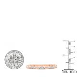 0.20 Carat (ctw) 14K Rose Gold Round Cut Diamond Ladies Wedding Stackable Guard Band 1/5 CT