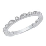 0.20 Carat (ctw) 14K White Gold Round Cut Diamond Ladies Wedding Stackable Guard Band 1/5 CT