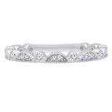 0.20 Carat (ctw) 14K White Gold Round Cut Diamond Ladies Wedding Stackable Guard Band 1/5 CT