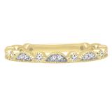 0.20 Carat (ctw) 14K Yellow Gold Round Cut Diamond Ladies Wedding Stackable Guard Band 1/5 CT
