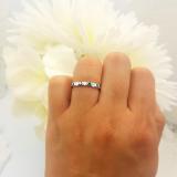 0.35 Carat (ctw) 14K White Gold Round Blue & Diamond Wedding Anniversary Stackable Band 1/3 CT