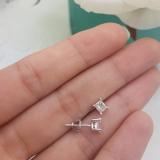0.50 Carat (ctw) 10K White Gold Princess Cut White Diamond Ladies Stud Earrings 1/2 CT