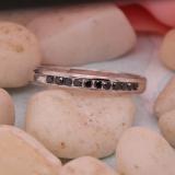 0.25 Carat (ctw) Sterling Silver Round Black Diamond Ladies Wedding Stackable Band 1/4 CT