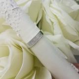 0.15 Carat (ctw) 10K White Gold Round White Diamond Men's Micro Pave Wedding Band