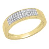 0.15 Carat (ctw) 10K Yellow Gold Round White Diamond Men's Micro Pave Wedding Band