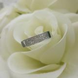 0.15 Carat (ctw) 18K White Gold Round White Diamond Men's Micro Pave Wedding Band