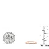 0.10 Carat (ctw) 10K Rose Gold Round White Diamond Ladies Wedding Stackable Band 1/10 CT