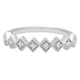 0.10 Carat (ctw) 10K White Gold Round White Diamond Ladies Wedding Stackable Band 1/10 CT