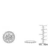 0.10 Carat (ctw) 10K White Gold Round White Diamond Ladies Wedding Stackable Band 1/10 CT