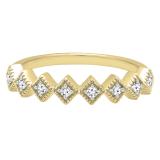0.10 Carat (ctw) 10K Yellow Gold Round White Diamond Ladies Wedding Stackable Band 1/10 CT