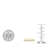 0.10 Carat (ctw) 10K Yellow Gold Round White Diamond Ladies Wedding Stackable Band 1/10 CT