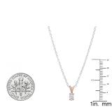 0.20 Carat (ctw) 10K Rose Gold Marquise White Diamond Ladies Solitaire Pendant 1/5 CT