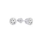 0.30 Carat (ctw) 14K White Gold Round Cubic Zirconia Ladies Solitaire Stud Earrings 1/3 CT