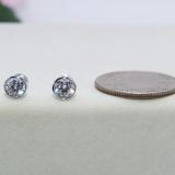 2.00 Carat (ctw) 14K White Gold Round Cubic Zirconia Ladies Solitaire Stud Earrings 2 CT