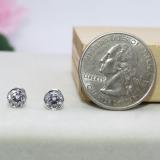 2.00 Carat (ctw) 14K White Gold Round Cubic Zirconia Ladies Solitaire Stud Earrings 2 CT