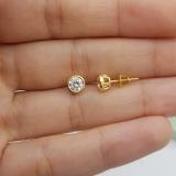 1.50 Carat (ctw) 14K Yellow Gold Round Cubic Zirconia Ladies Solitaire Stud Earrings 1 1/2 CT