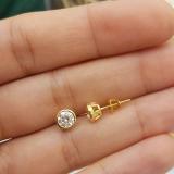 1.50 Carat (ctw) 14K Yellow Gold Round Cubic Zirconia Ladies Solitaire Stud Earrings 1 1/2 CT
