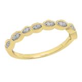 0.10 Carat (Ctw) 14K Yellow Gold Round Diamond Ladies Anniversary Wedding Stackable Band 1/10 CT