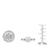 1.55 Carat (ctw) 10K White Gold Round Cut Cubic Zirconia CZ Bridal Halo Engagement Ring 1/2 CT