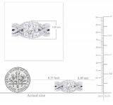 2.05 Carat (ctw) 10K White Gold Round Cubic Zirconia Engagement Ring With Double Band Set 2 CT
